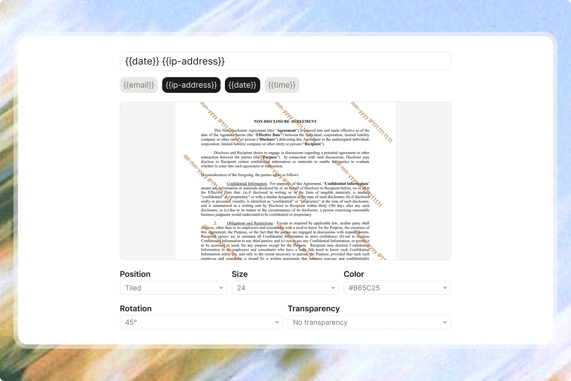Dynamic watermarking