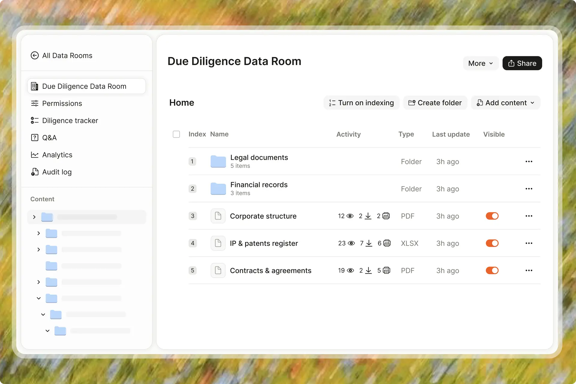 Virtual Data Room Software for Due Diligence | Ellty