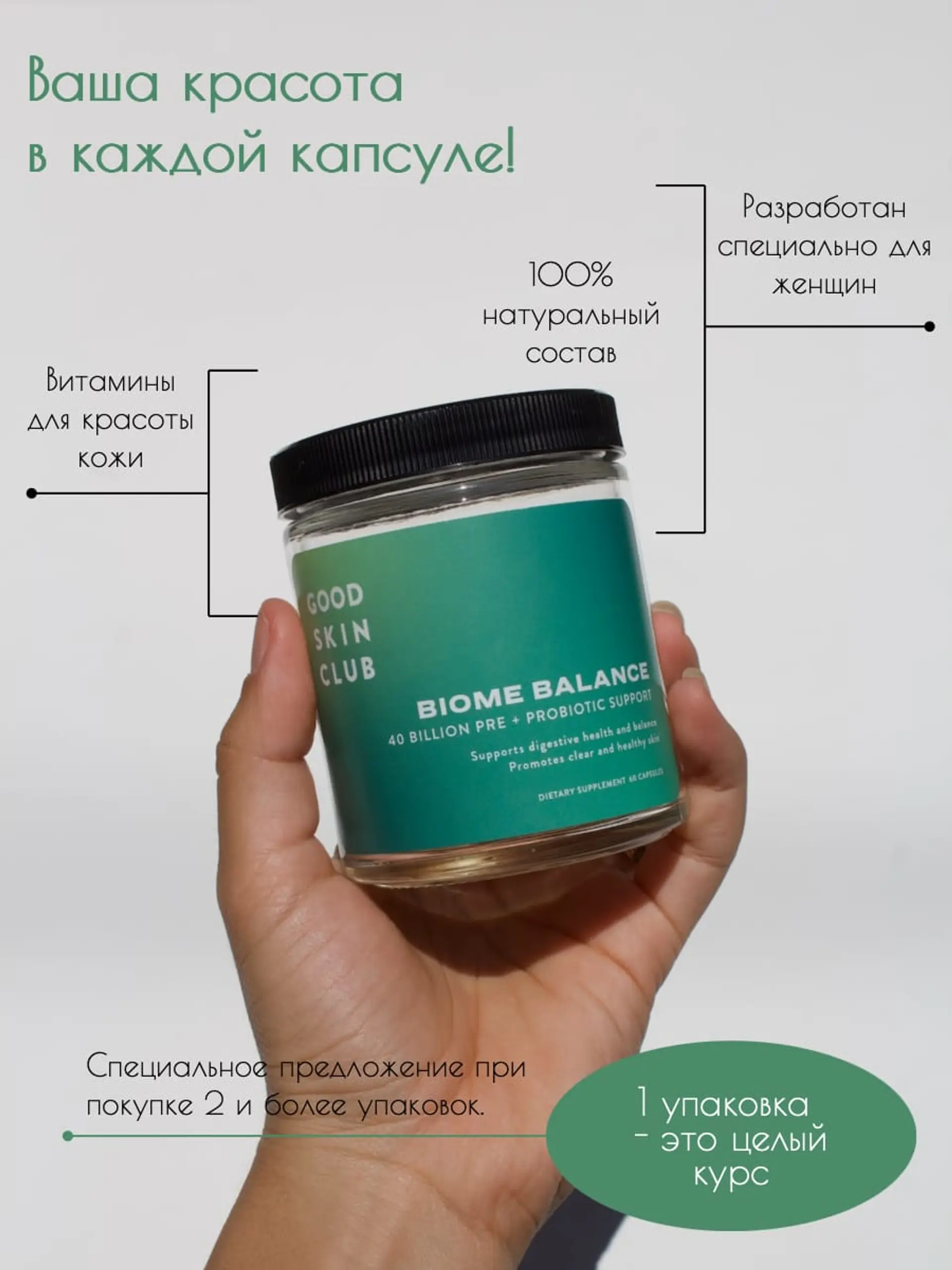 Минималистичная зеленая инфографика товара страница 1